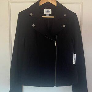 NWT Black Knit Motorcycle style jacket - Old Navy size M